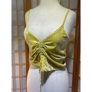 NWT Pink Rose Sm Crushed Velvet Crop Top